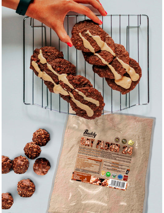 RICETTA CON OATFLOUR 24 di BUDDY SUPPLEMENTS®è l'alimento perfetto per ogni giorno o per completare la tua routine alimentare